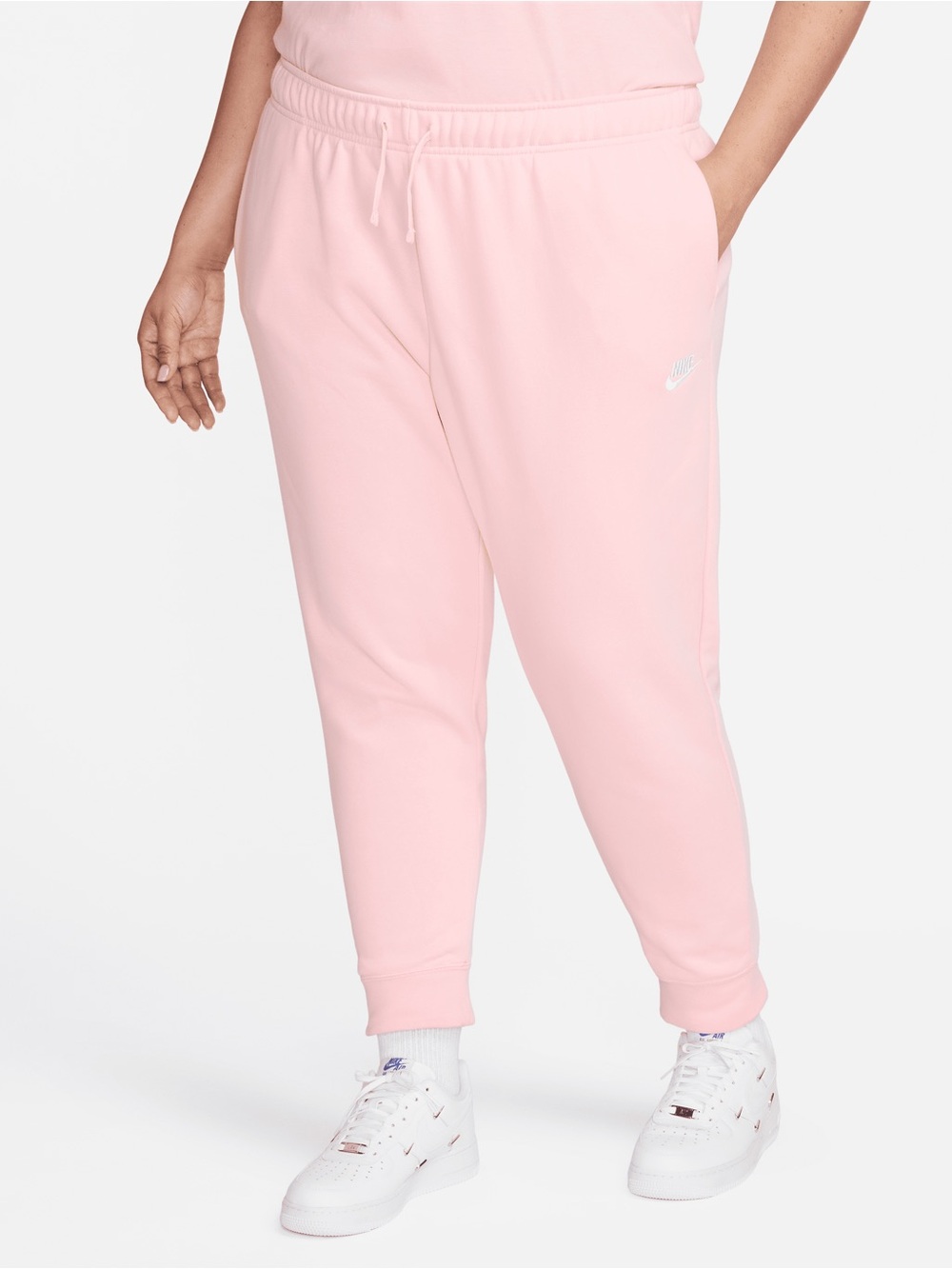 Nike Pink Women's Fleece Joggers with Drawstring Waist